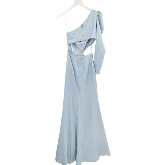 MAC DUGGAL Dress Size 2 Evening Gown NEW Powder Blue One Shoulder Bow Cut Out - Picture 4 of 5